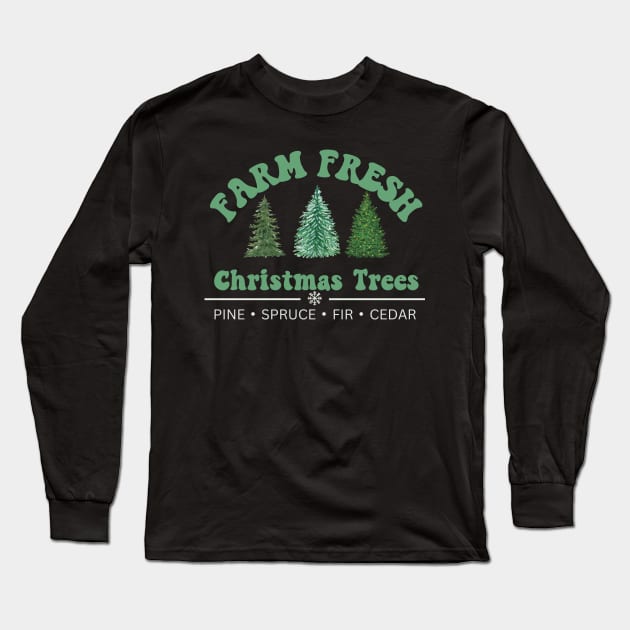 Farm fresh Christmas design Long Sleeve T-Shirt by jennydesigns